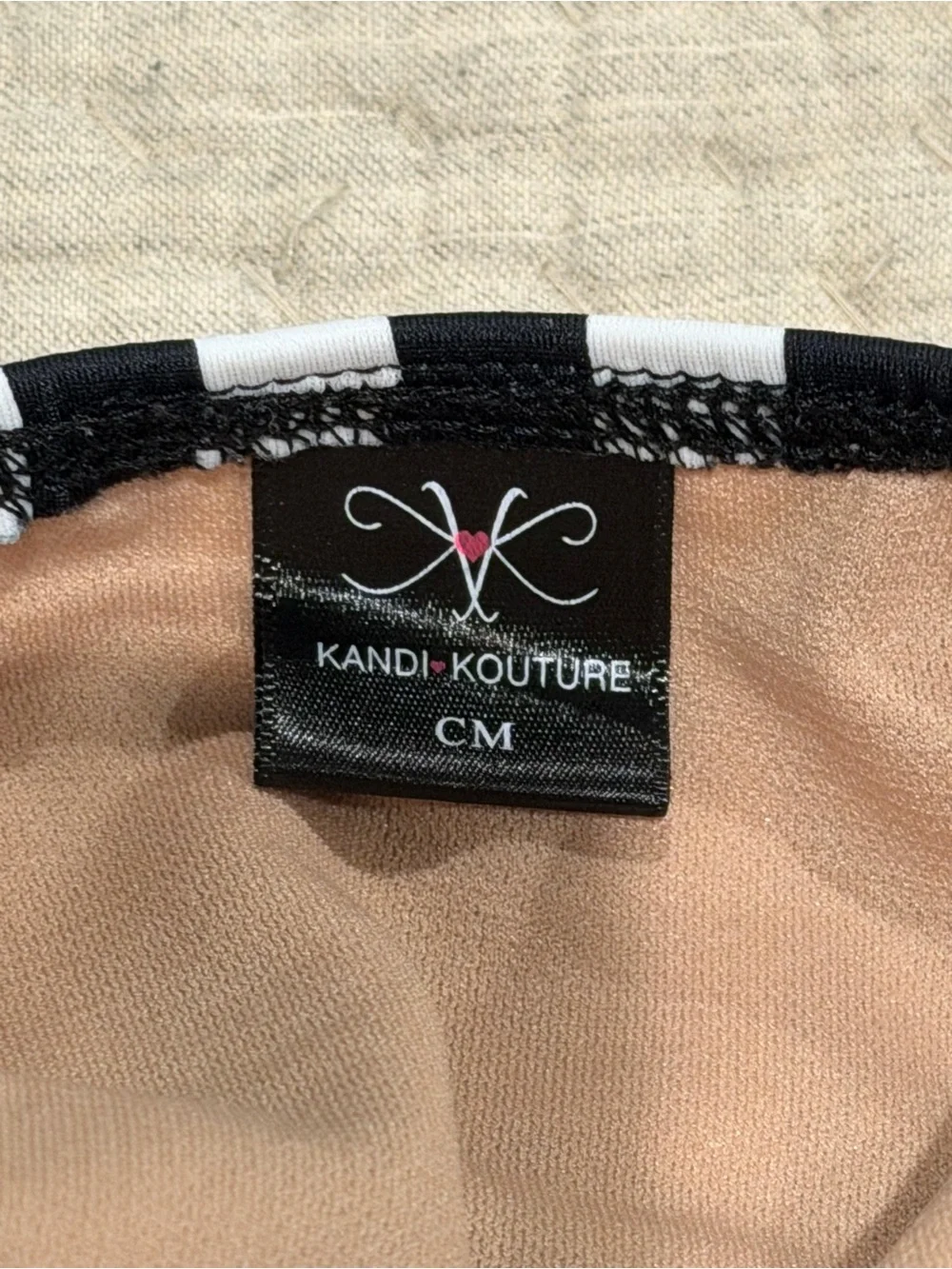 Kandi Kouture CM Black White Stripe Pink Mesh Dance Leotard